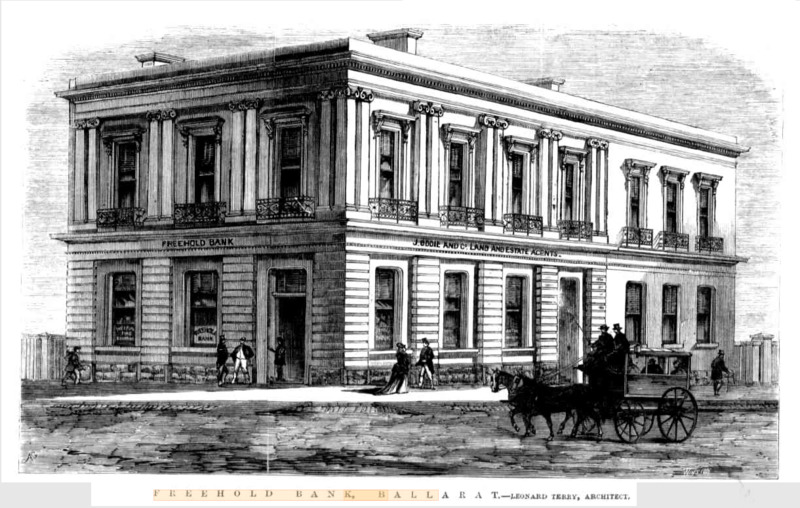 Former Freehold Bank (Sketch on p.70 of Illustrated Australian News for Home Readers)