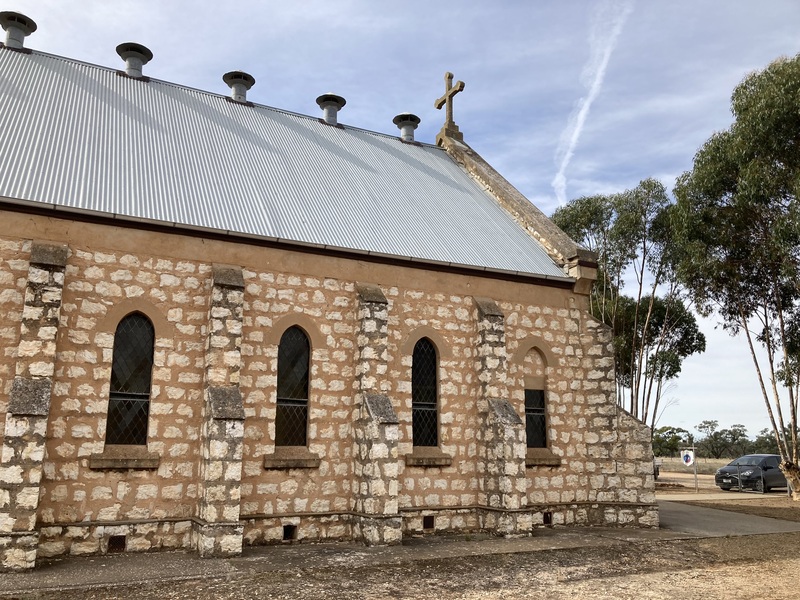 Western elevation of the church